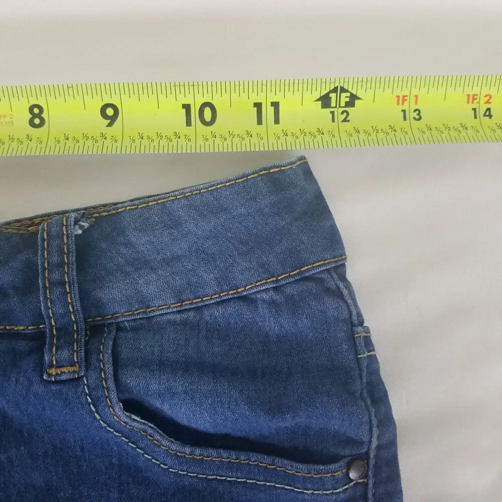 Refuge Denim Shorts Womens 0 Blue Jean Mid Rise‎ Mom Cuffed Hem Dark Wash - Picture 3 of 12